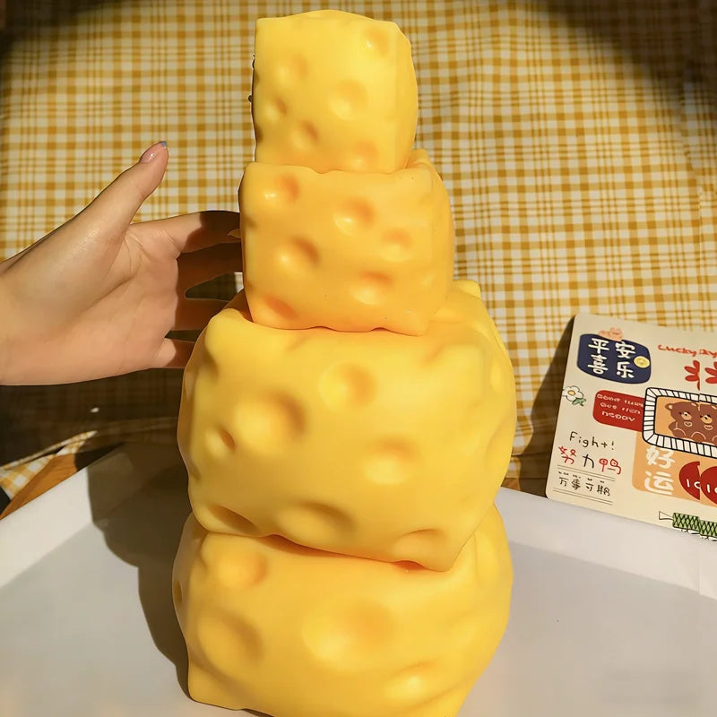 Squishy Square Cheese, Slow Rebound.
